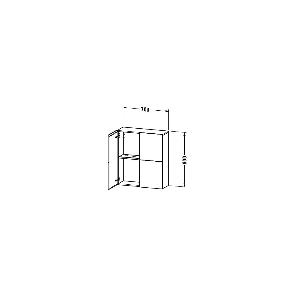 Duravit L-Cube Halbhochschrank Dekor 243x700x800mm Eiche Marmoriert Matt, Türen B,... DURAVIT-LC116705555 4067116356250 (Abb. 2)