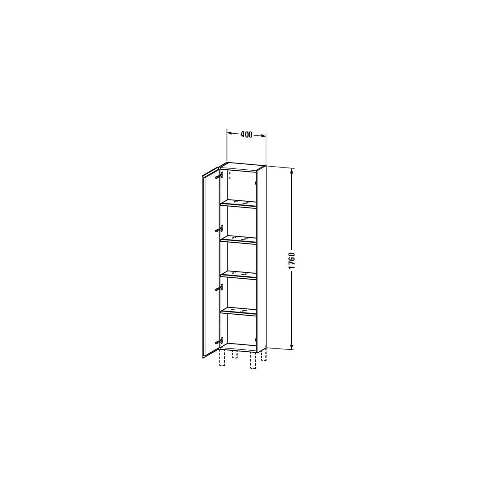 Duravit L-Cube Hochschrank Echtholzfurnier 243x400x1760mm Weiß SM, 1 Tür L, Griffl... DURAVIT-LC1170L8484 4067116014730 (Abb. 3)