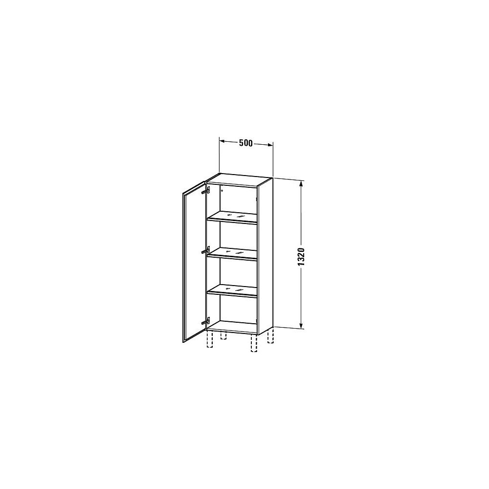Duravit L-Cube Halbhochschrank Echtholzfurnier 363x500x1320mm Eiche Marmoriert Mat... DURAVIT-LC1179L5555 4067116355833 (Abb. 2)