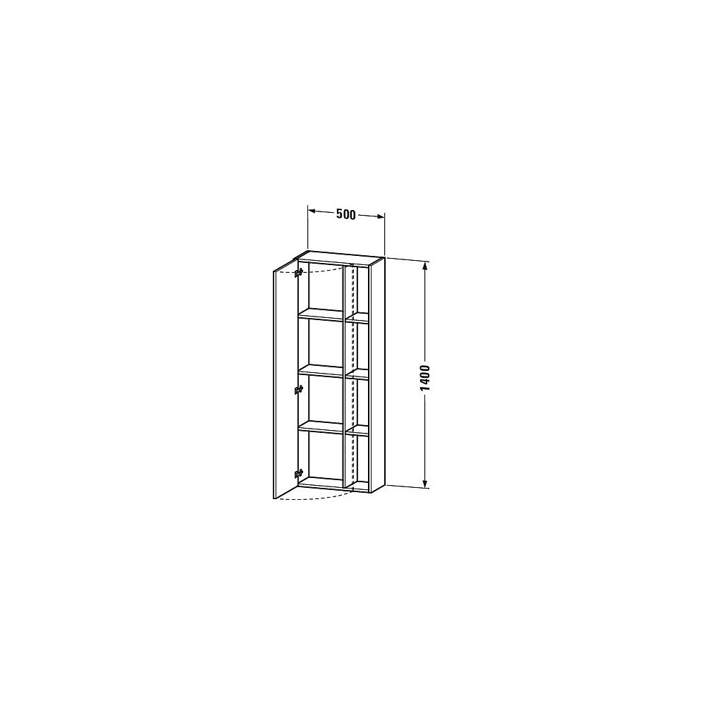 Duravit DuraStyle Hochschrank Dekor 240x500x1400mm Leinen Matt/Mattweiß, 1 Tür L, ... DURAVIT-DS1238L7518 4053424620671 (Abb. 2)