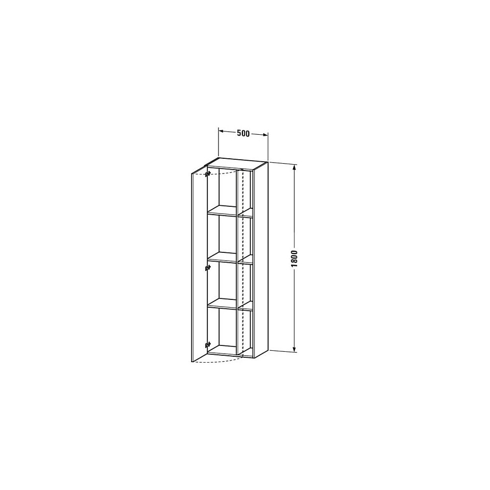 Duravit DuraStyle Hochschrank Dekor 360x500x1800mm Leinen Matt/Mattweiß, 1 Tür R, ... DURAVIT-DS1249R7518 4053424621517 (Abb. 2)