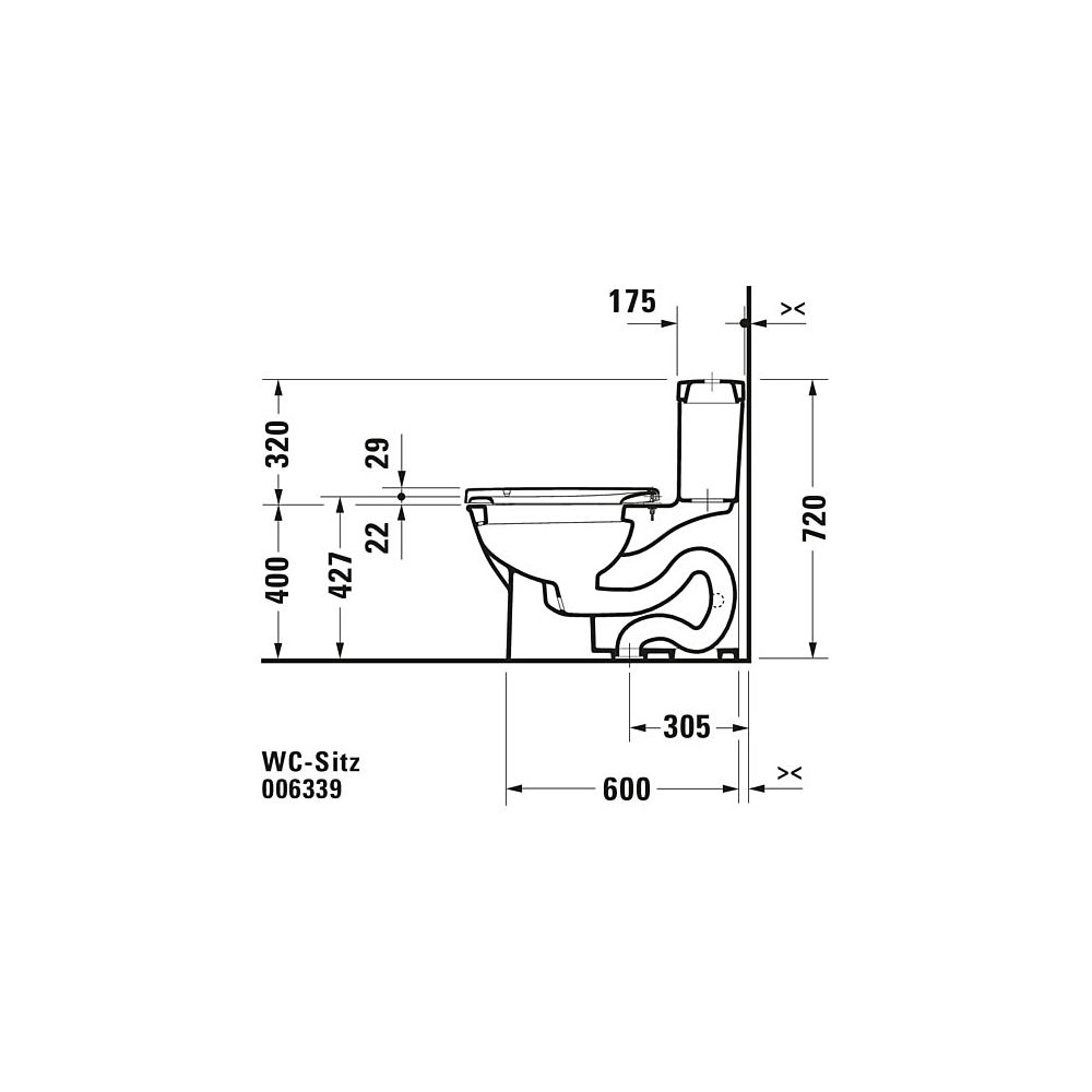 Duravit WC-Sitz, Weiß HG 372x51x488mm mit Absenkauto. Sitzgarnitur ab. Weiße Edels... DURAVIT-0063390000 4021534634321 (Abb. 29)
