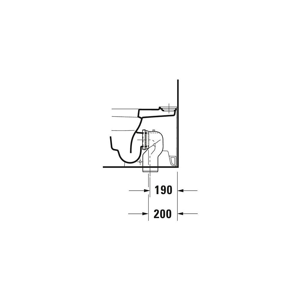 Duravit Happy D.2 Stand WC für Kombination 630x365x415mm, Weiß HG, HygieneGlaze, 4... DURAVIT-2134092000 4053424325606 (Abb. 19)