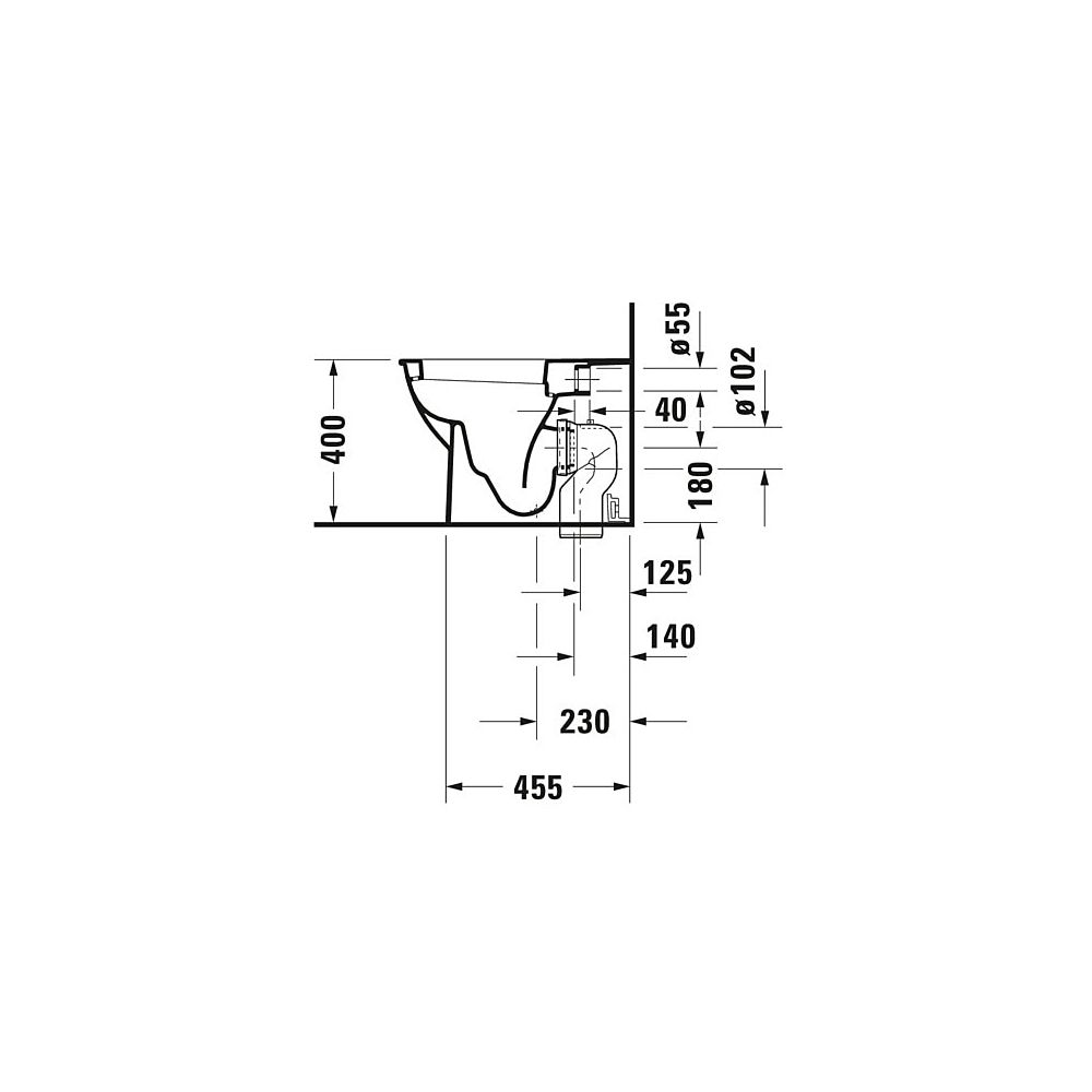 Duravit Darling New Stand WC 570x360x400mm, Weiß Hochglanz, Back to wall, 4,5l, Ti... DURAVIT-2139090000 4021534606199 (Abb. 14)