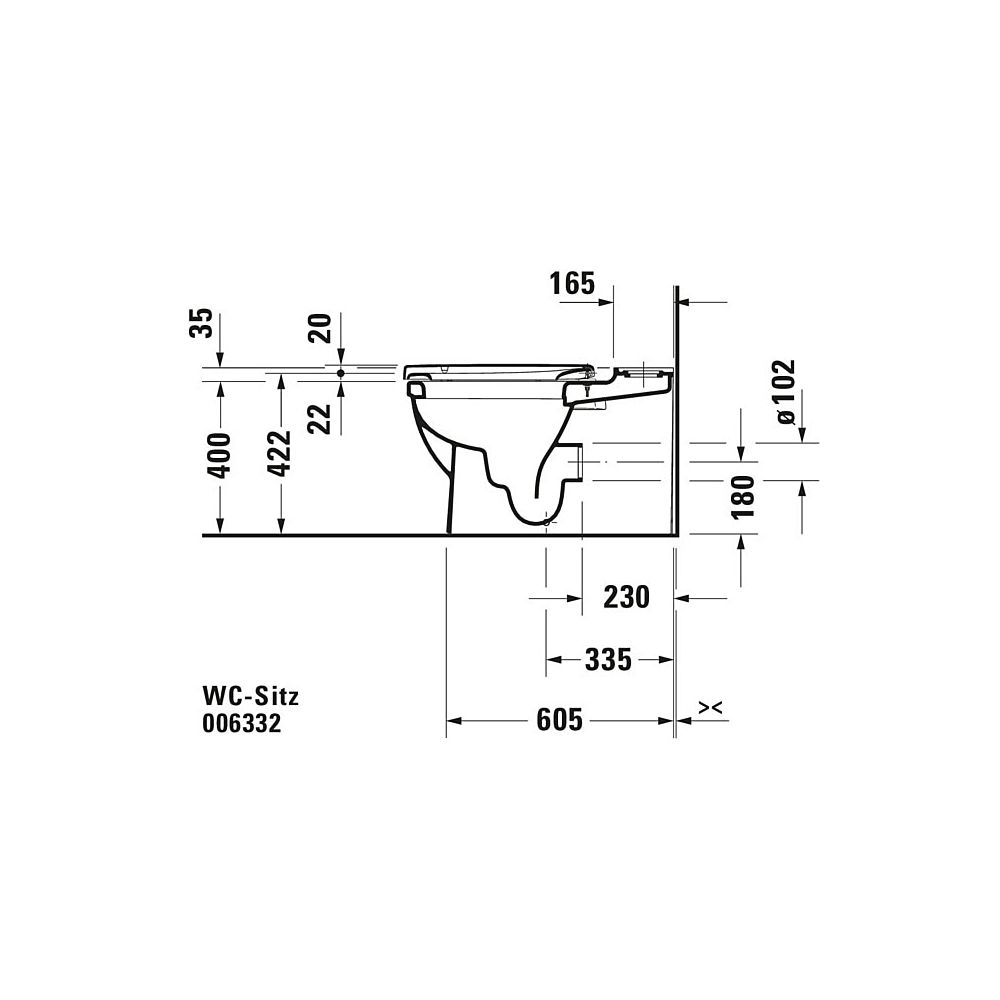 Duravit WC-Sitz, Weiß Hochglanz 370x37x500mm, ohne Absenkautomatik, Edelstahl-Scha... DURAVIT-0063320000 4021534634314 (Abb. 14)