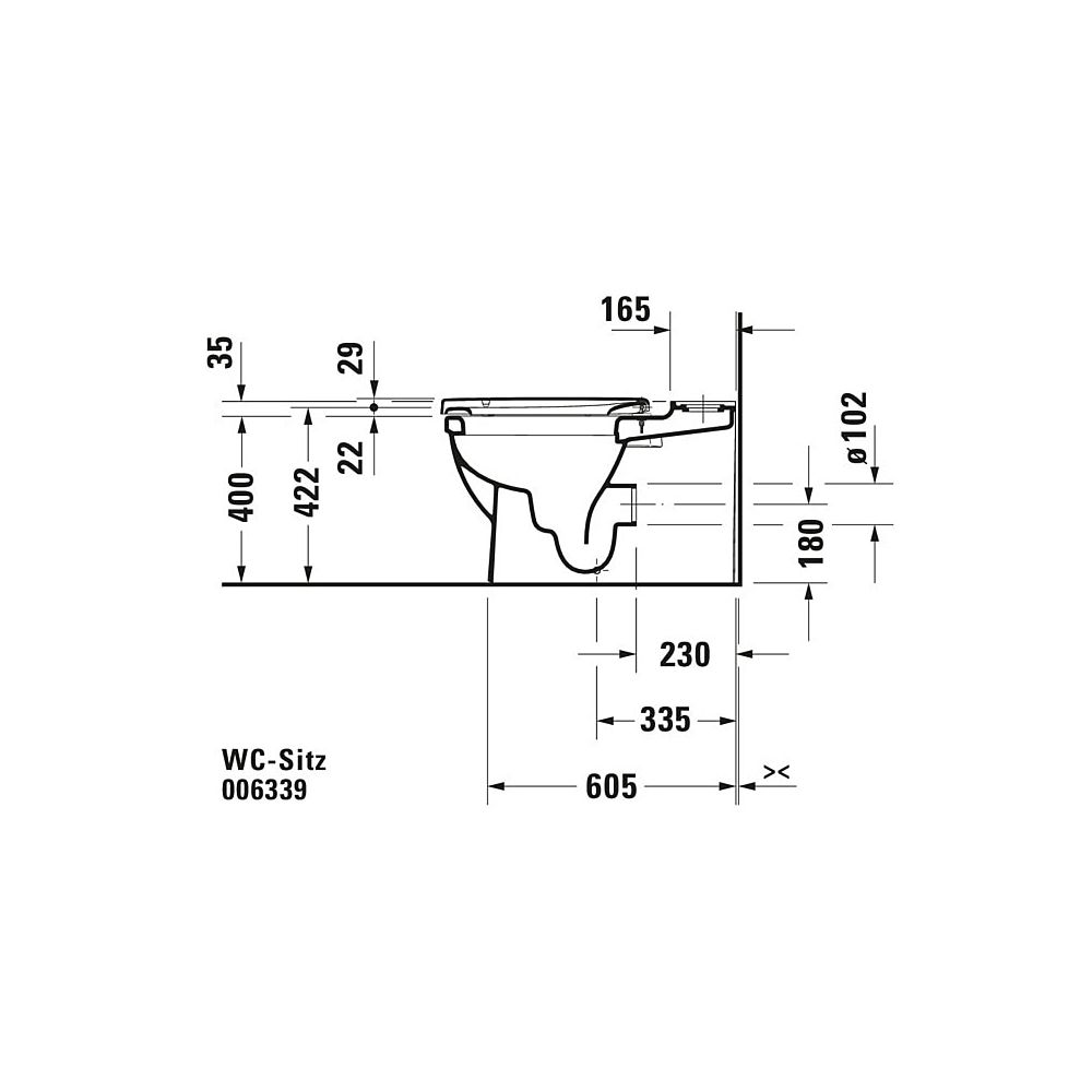 Duravit WC-Sitz, Weiß HG 372x51x488mm mit Absenkauto. Sitzgarnitur ab. Weiße Edels... DURAVIT-0063390000 4021534634321 (Abb. 34)