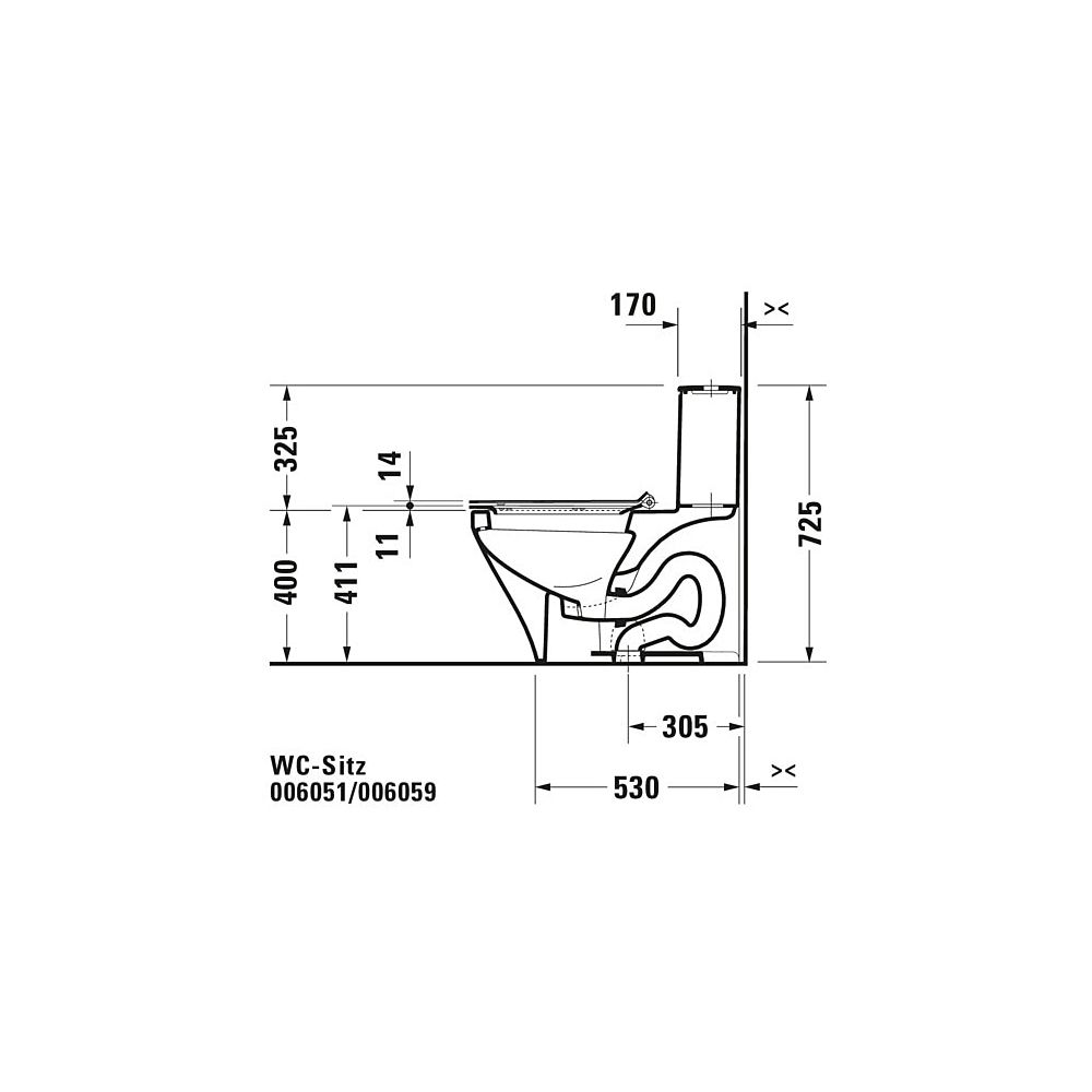 Duravit DuraStyle WC-Sitz Weiß HG 375x50x489mm ohne Absenkautomatik, Sitzgarnitur ... DURAVIT-0060510000 4021534859786 (Abb. 23)