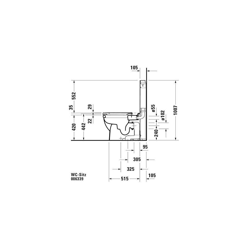 Duravit WC-Sitz, Weiß HG 372x51x488mm mit Absenkauto. Sitzgarnitur ab. Weiße Edels... DURAVIT-0063390000 4021534634321 (Abb. 35)