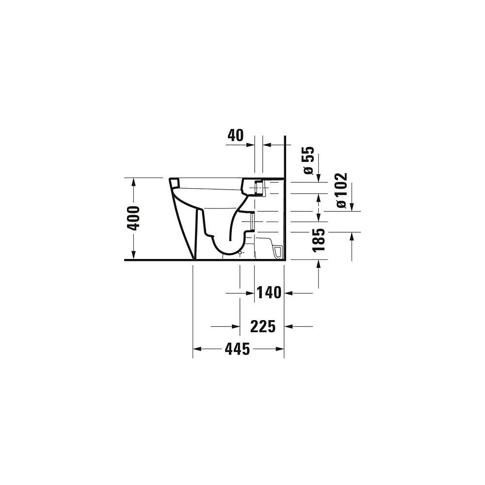 Duravit Happy D.2 Stand WC 570x365x400mm, Weiß HG, Back to wall, 4,5/3l, Tiefspüle... DURAVIT-2159090000 4021534856105 (Abb. 16)
