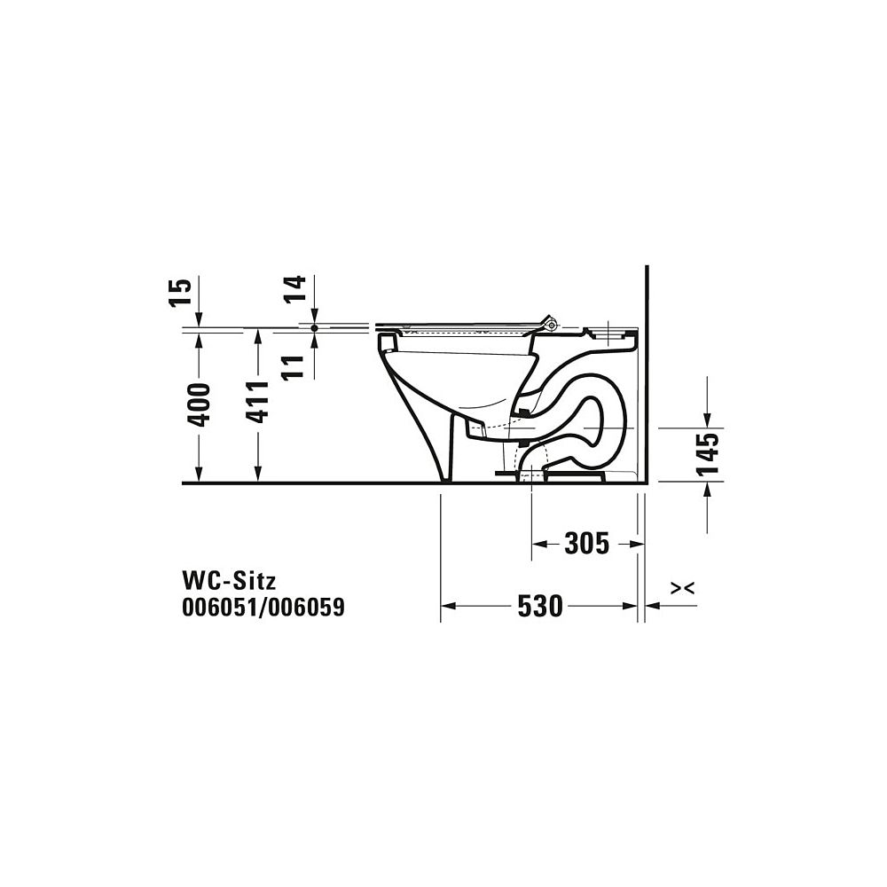 Duravit DuraStyle WC-Sitz Weiß HG 375x50x489mm ohne Absenkautomatik, Sitzgarnitur ... DURAVIT-0060510000 4021534859786 (Abb. 24)