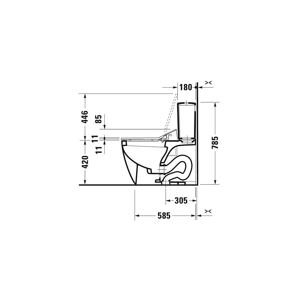 Duravit SensoWash Slim Dusch-WC 539x373mm, Weiß, Absenkautomatik, Fernbedienu... DURAVIT-611000002304300 4053424688756 (Abb. 48)