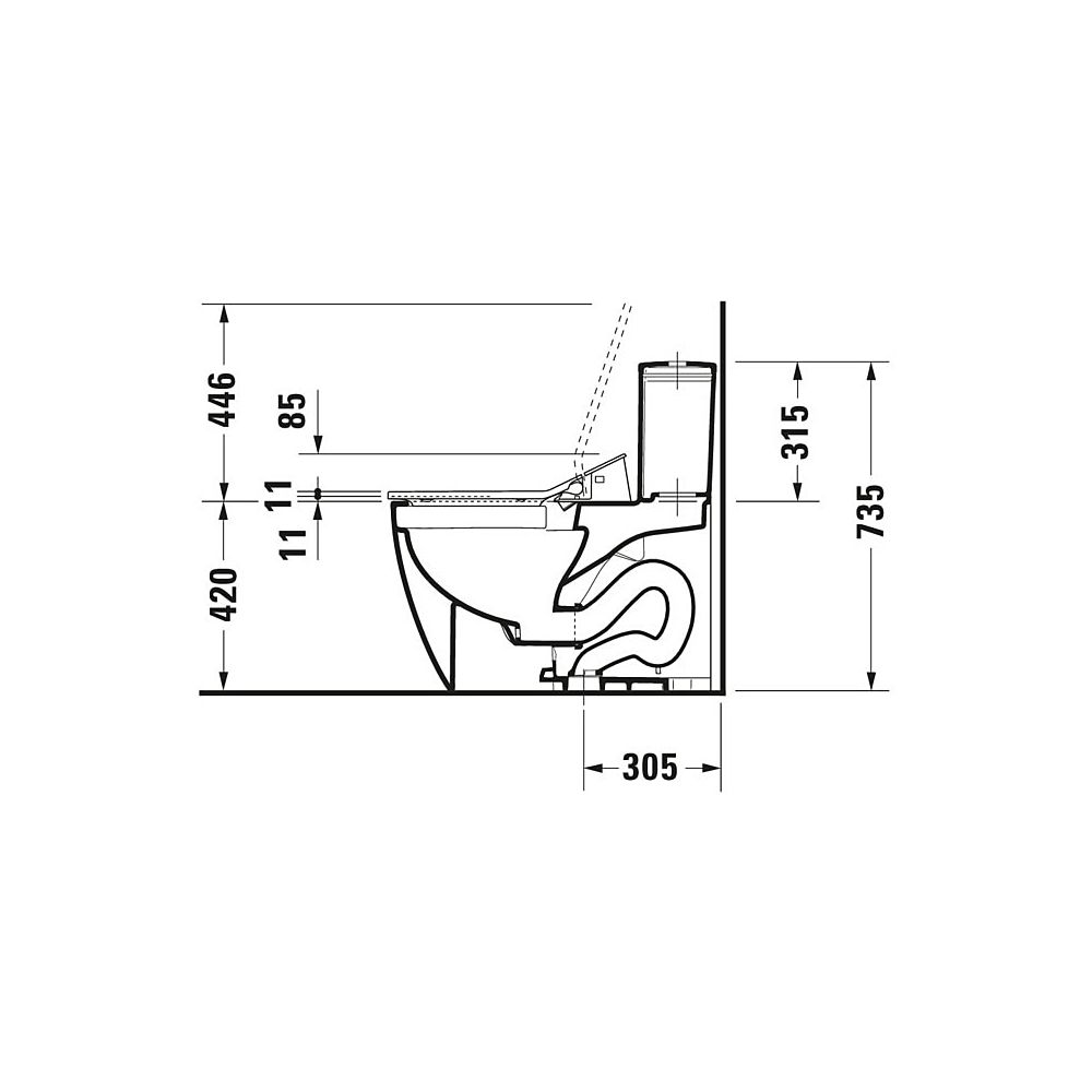 Duravit SensoWash Slim Dusch-WC 539x373mm, Weiß, Absenkautomatik, Fernbedienu... DURAVIT-611000002304300 4053424688756 (Abb. 51)