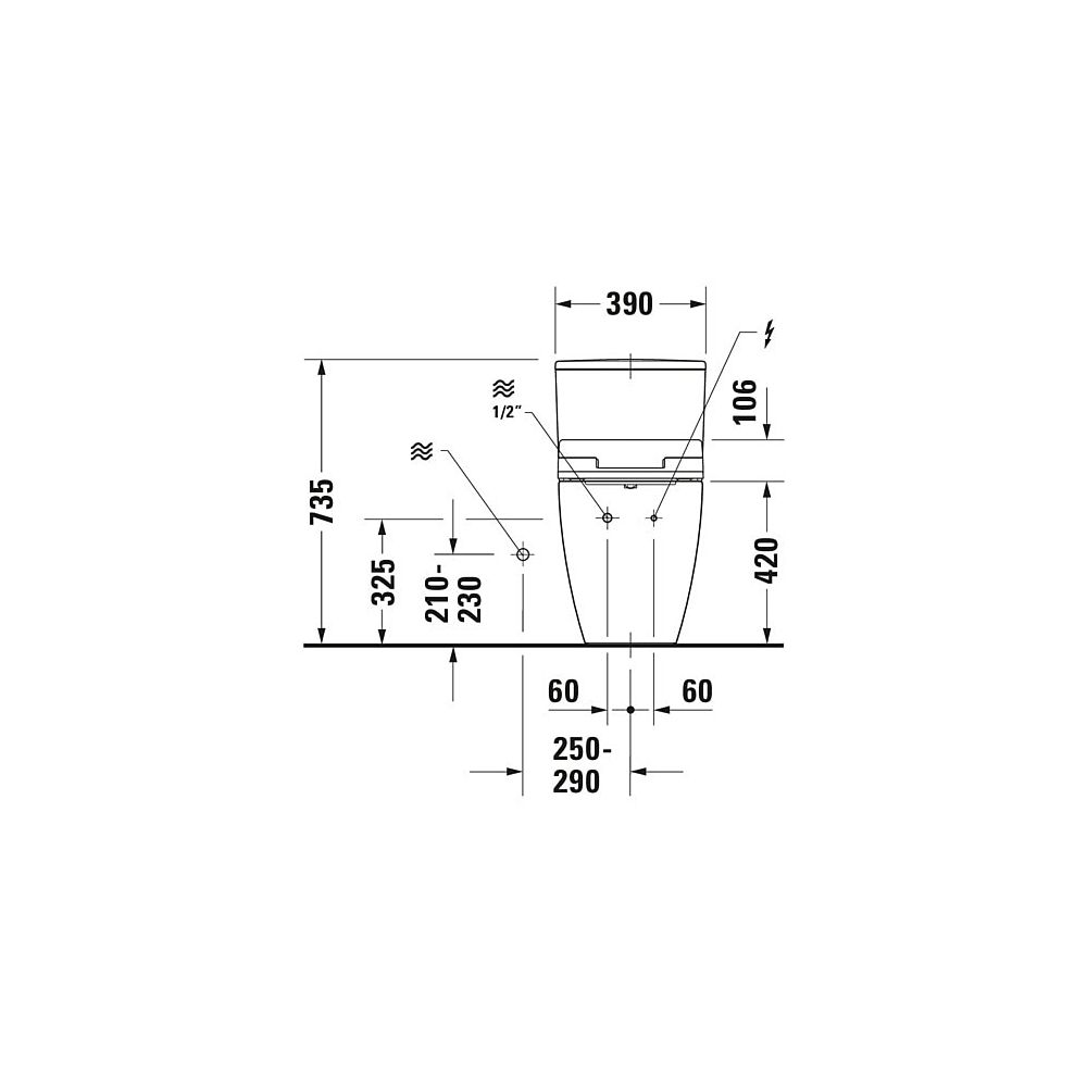 Duravit SensoWash Slim Dusch-WC 539x373mm, Weiß, Absenkautomatik, Fernbedienu... DURAVIT-611000002304300 4053424688756 (Abb. 53)