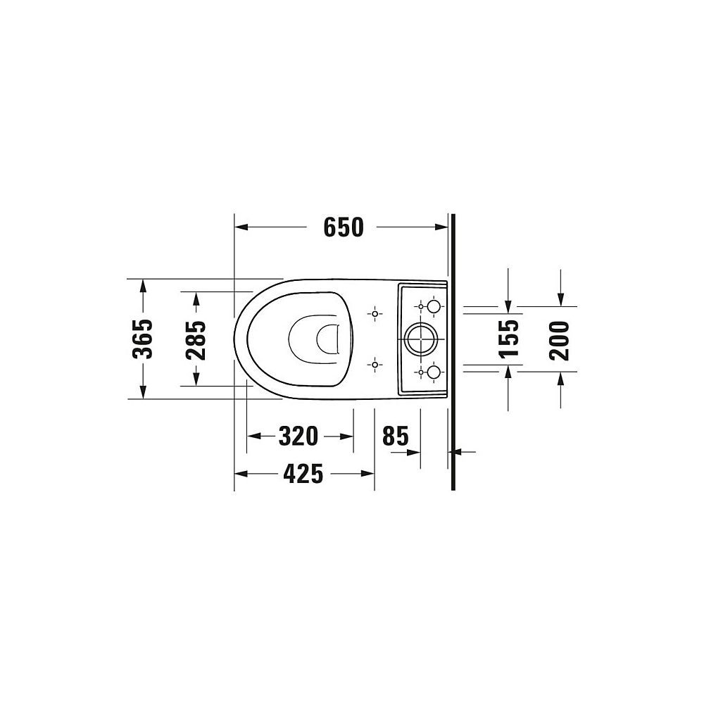 Duravit No.1 Stand WC für Kombination 650x365x420mm, Weiß Hochglanz, HygieneGlaze, ... DURAVIT-2182092000 4053424507804 (Abb. 9)