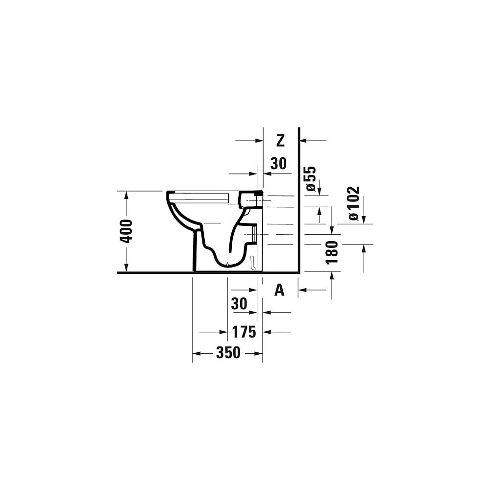 Duravit No.1 Stand WC 480x370x400mm, Weiß Hochglanz, 4,5l, Tiefspüler, rimless, wa... DURAVIT-2184090000 4053424507552 (Abb. 19)