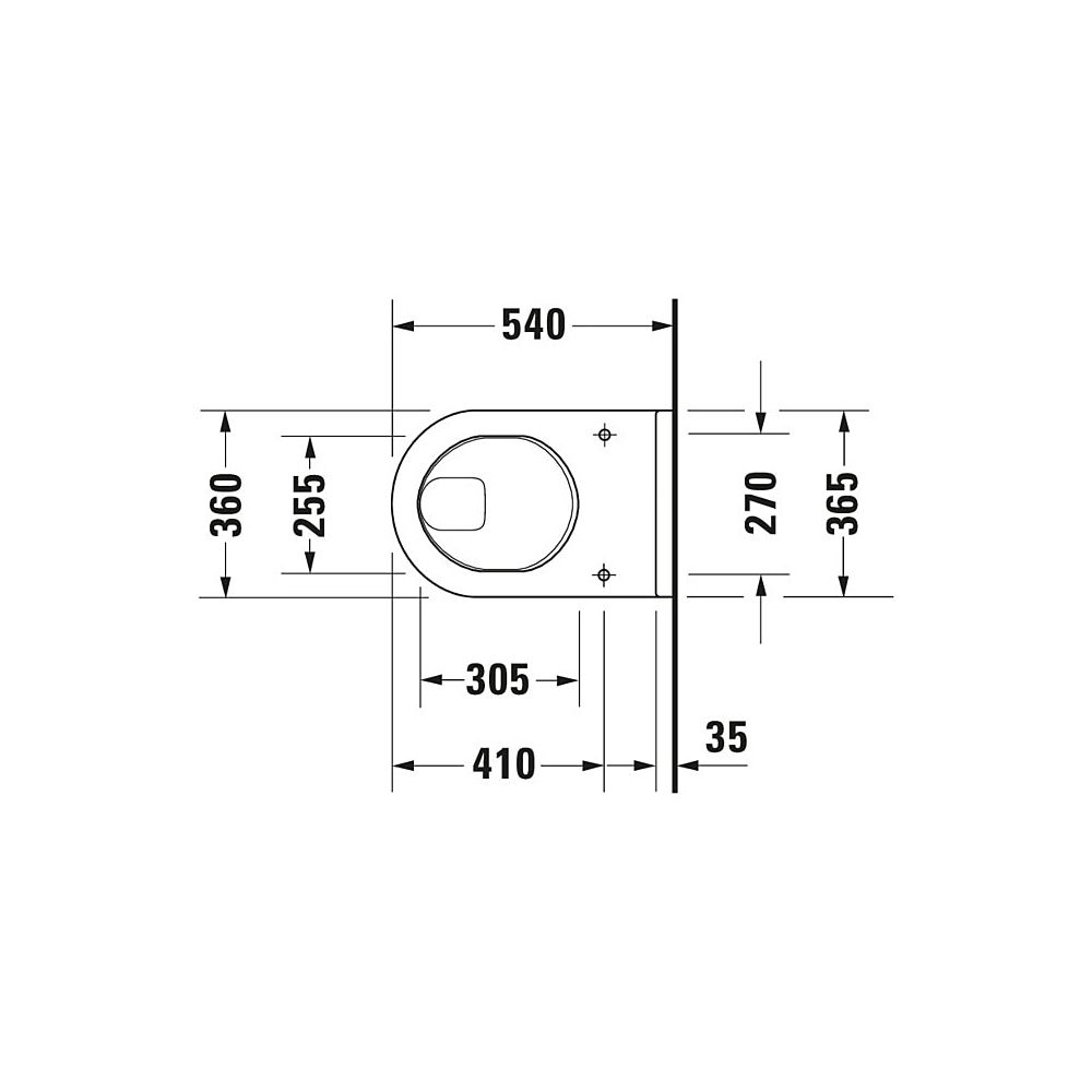 Duravit Starck 3 Wand-WC 540x365x355mm, Weiß Hochglanz, 6l, Flachspüler, geschlosse... DURAVIT-2201090000 4021534223631 (Abb. 2)