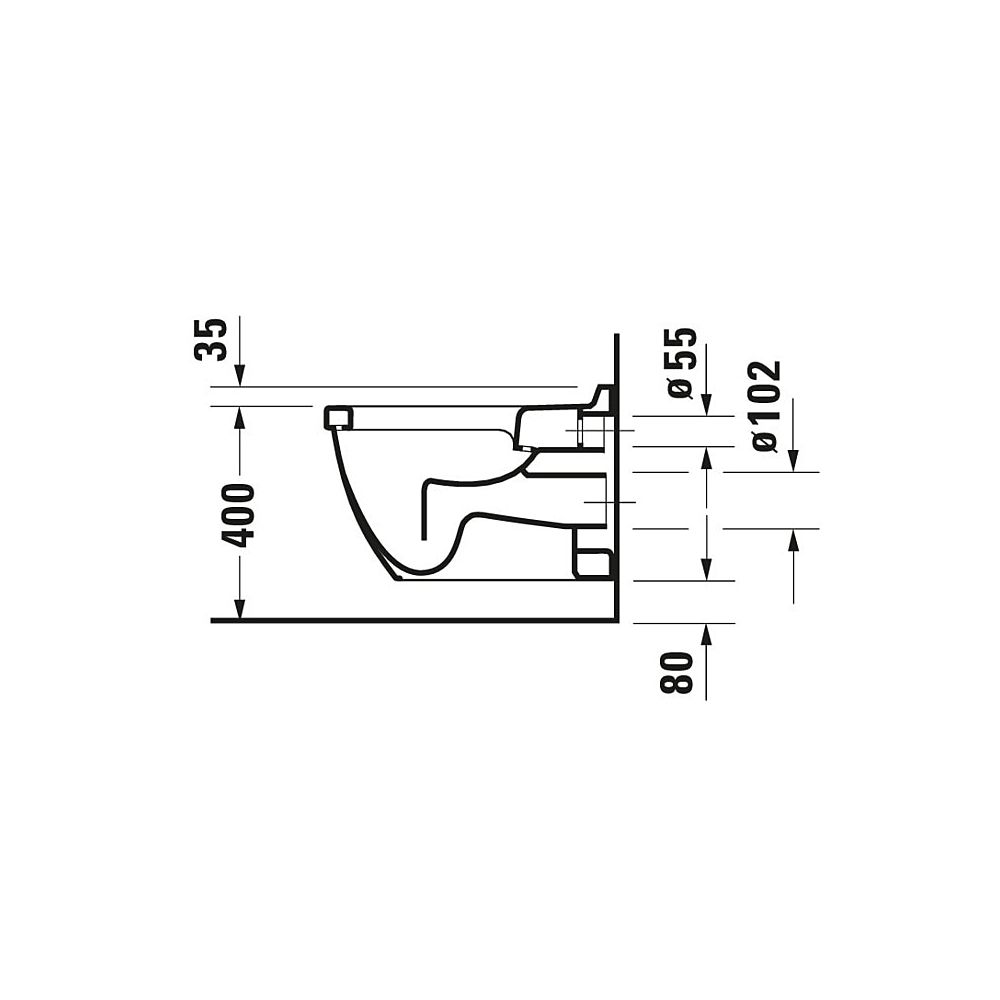 Duravit Starck 3 Wand-WC 540x365x355mm, Weiß Hochglanz, 6l, Flachspüler, geschlosse... DURAVIT-2201090000 4021534223631 (Abb. 3)
