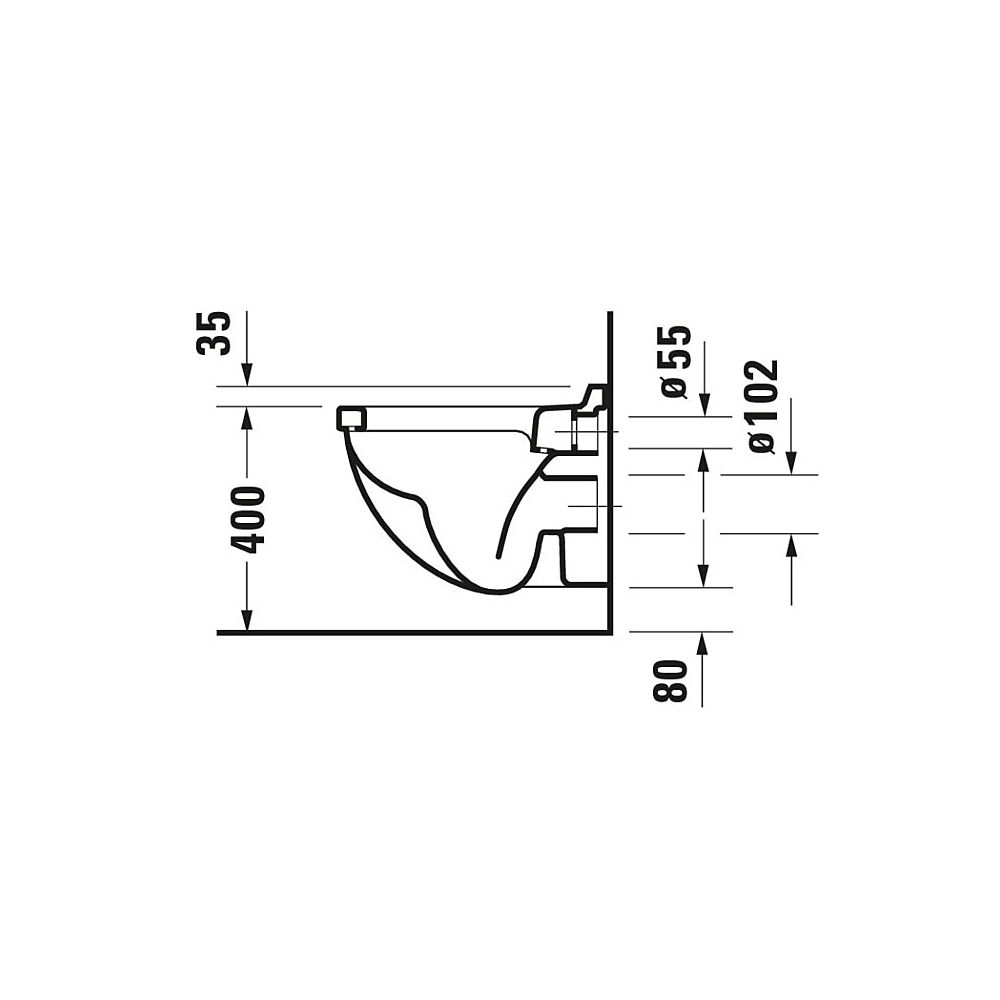 Duravit Starck 3 Wand-WC 480x365x355mm, Weiß Hochglanz, 4,5l, Tiefspüler, geschlos... DURAVIT-2202090000 4021534223679 (Abb. 10)