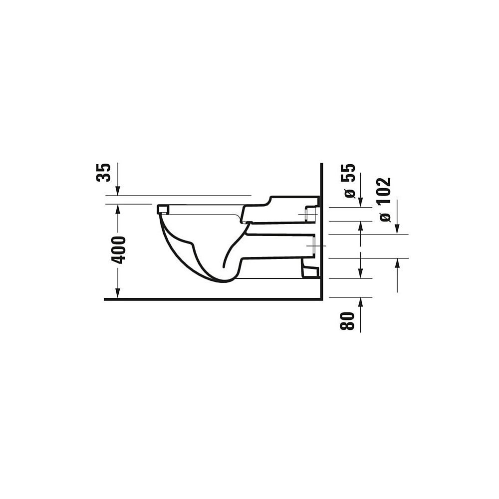 Duravit Starck 3 Wand-WC 700x370x355mm, Weiß Hochglanz, 6l, Tiefspüler, geschlossen... DURAVIT-2203090000 4021534278549 (Abb. 5)