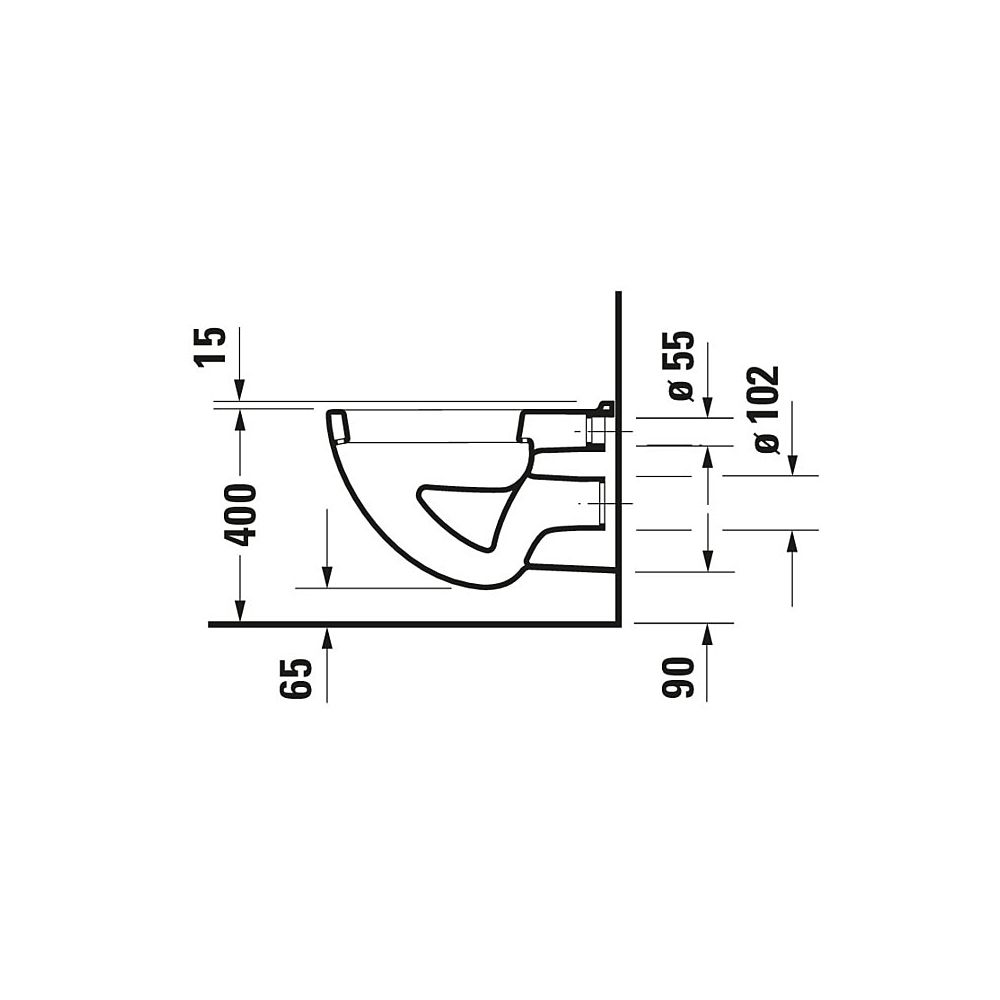 Duravit D-Code Wand-WC 540x355x350mm, Weiß Hochglanz, 6l, HygieneGlaze, Flachspüler... DURAVIT-2210092000 4053424326054 (Abb. 3)