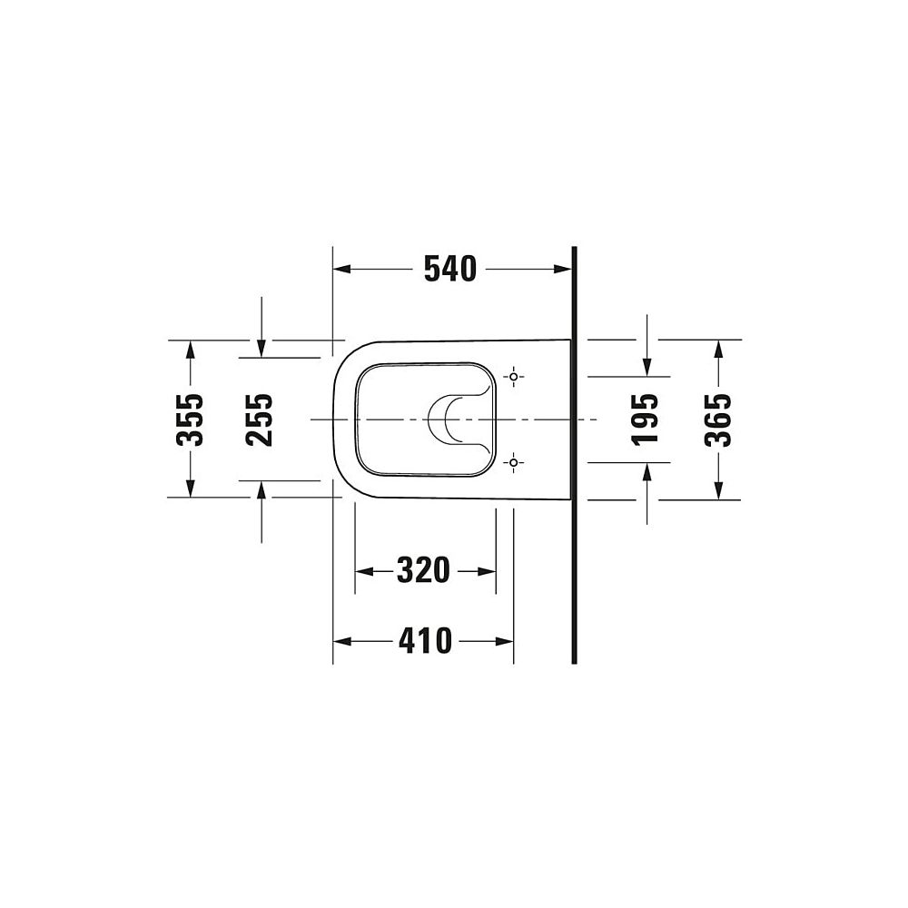 Duravit Happy D.2 Wand-WC 540x365x335mm, Weiß Hochglanz, 4,5l, WonderGliss, Tiefsp... DURAVIT-22210900001 4021534848933 (Abb. 4)