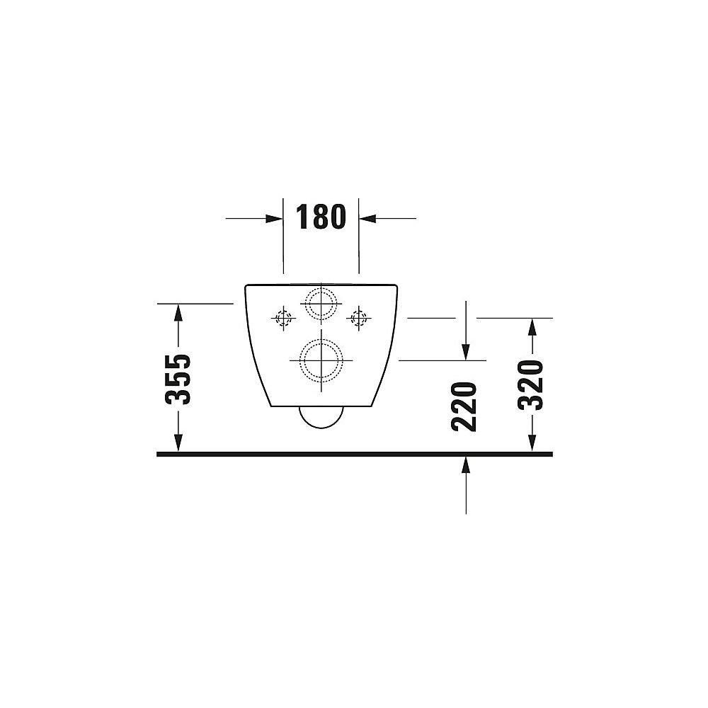 Duravit Happy D.2 Wand-WC 540x365x335mm, Weiß Hochglanz, 4,5l, WonderGliss, Tiefsp... DURAVIT-22210900001 4021534848933 (Abb. 6)