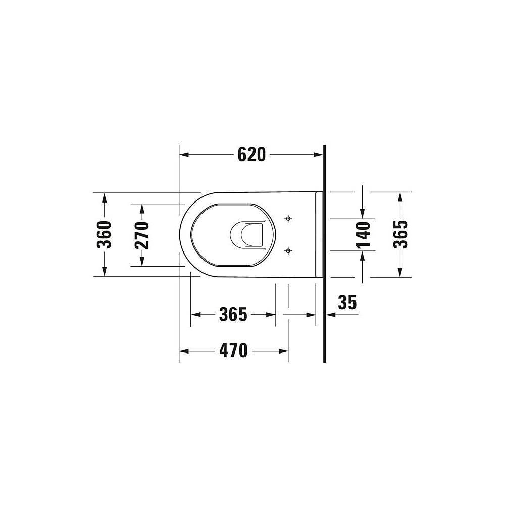 Duravit Starck 3 Wand-WC 620x365x380mm, Weiß Hochglanz, 6l, Tiefspüler, geschlossen... DURAVIT-2226090000 4021534589195 (Abb. 3)