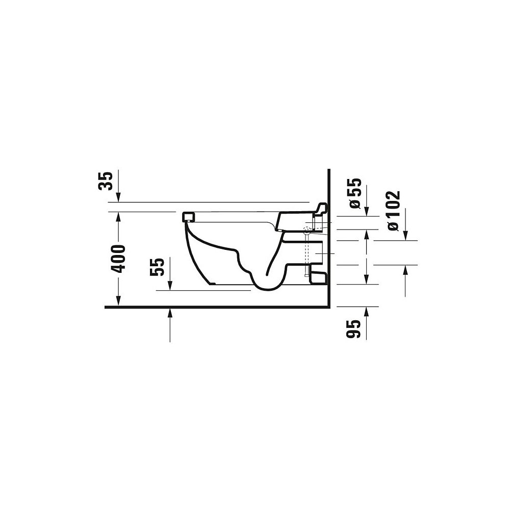 Duravit Starck 3 Wand-WC 620x365x380mm, Weiß Hochglanz, 6l, Tiefspüler, geschlossen... DURAVIT-2226090000 4021534589195 (Abb. 4)
