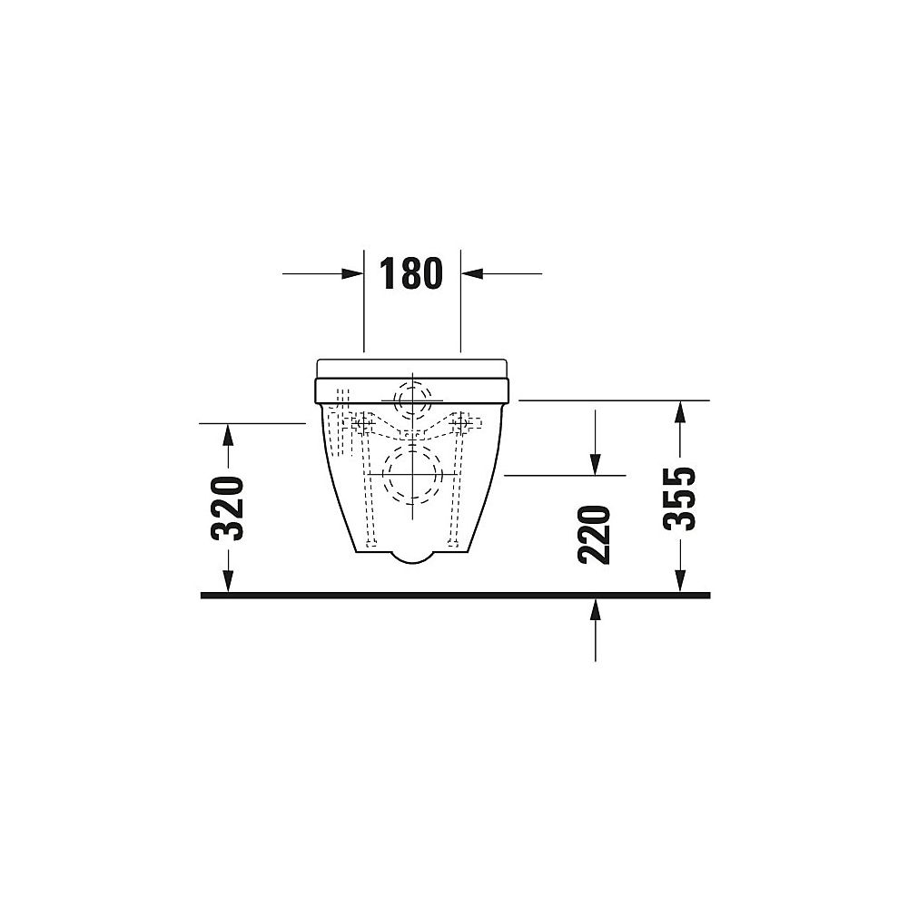 Duravit Starck 3 Wand-WC 620x365x380mm, Weiß Hochglanz, 6l, Tiefspüler, geschlossen... DURAVIT-2226090000 4021534589195 (Abb. 5)