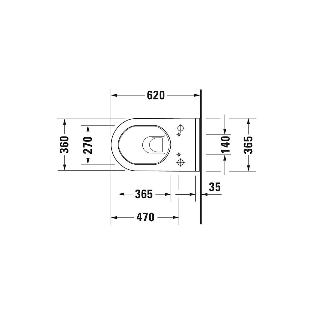 Duravit Starck 3 Wand-WC für Dusch-WC-Sitz 620x365x435mm, Weiß Hochglanz, 4,5l, Wo... DURAVIT-22265900001 4021534822162 (Abb. 4)