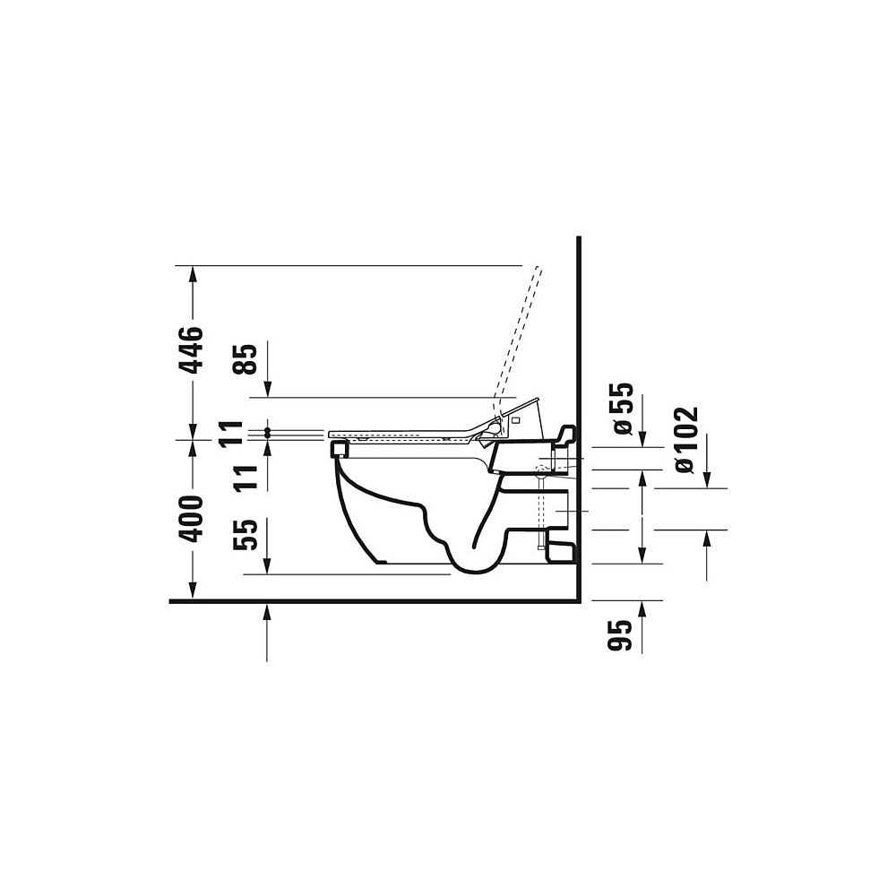 Duravit SensoWash Slim Dusch-WC 539x373mm, Weiß, Absenkautomatik, Fernbedienu... DURAVIT-611000002304300 4053424688756 (Abb. 55)