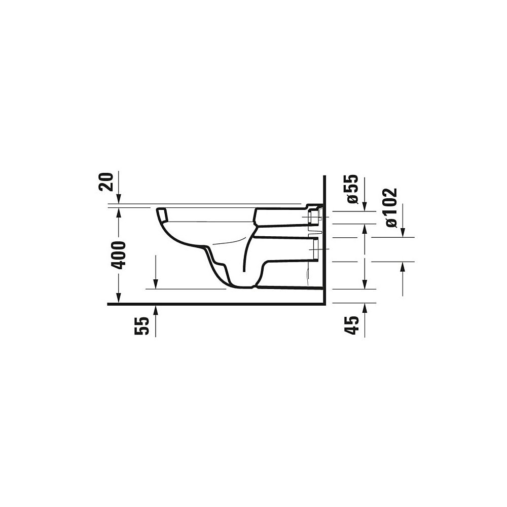 Duravit D-Code Wand-WC 700x360x365mm, Weiß Hochglanz, 4,5l, Tiefspüler, geschlossen... DURAVIT-2228090000 4021534822377 (Abb. 6)