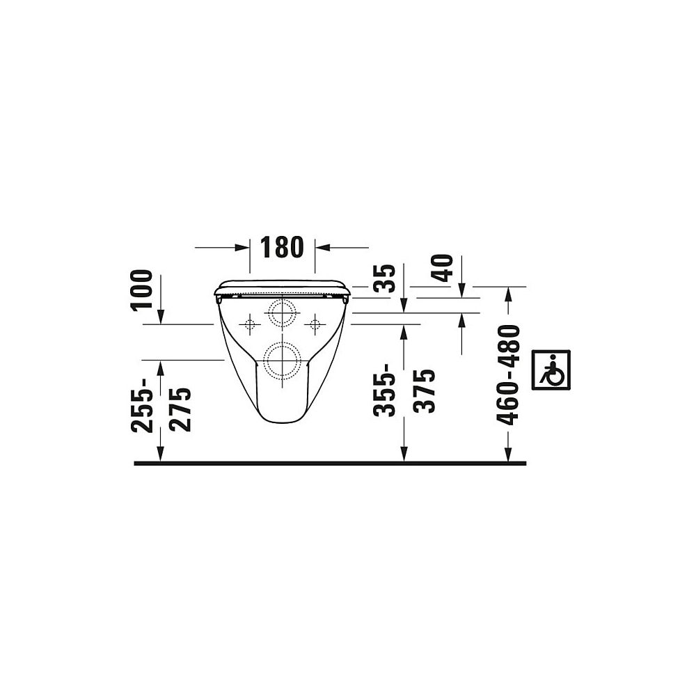 Duravit D-Code Wand-WC 700x360x365mm, Weiß Hochglanz, 4,5l, Tiefspüler, geschlossen... DURAVIT-2228090000 4021534822377 (Abb. 9)