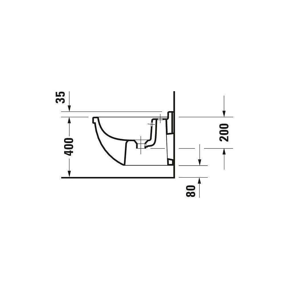 Duravit Starck 3 Wandbidet 540x355x320mm, Weiß Hochglanz, WonderGliss, 1 HL, mit H... DURAVIT-22301500001 4021534223723 (Abb. 5)