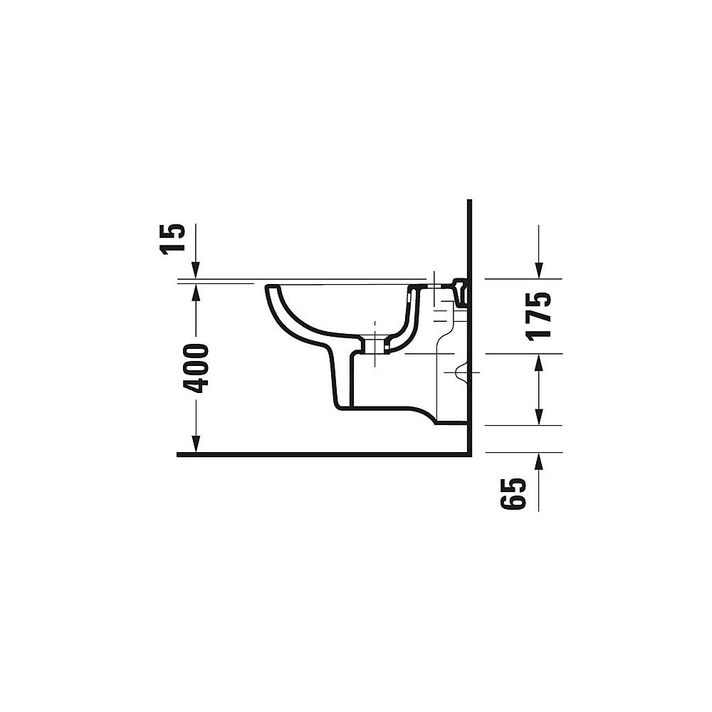 Duravit D-Code Wandbidet 480x350x350mm, Weiß Hochglanz, 1 HL, mit HLB/Überlauf... DURAVIT-2237150000 4021534344299 (Abb. 4)