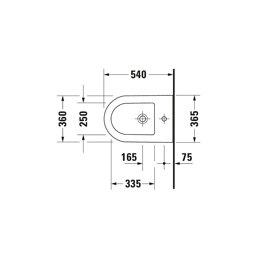 Duravit Darling New Wandbidet 540x365x290mm, Weiß Hochglanz, 1 HL, HLB, Überlauf, ... DURAVIT-2249150000 4021534606403 (Abb. 13)