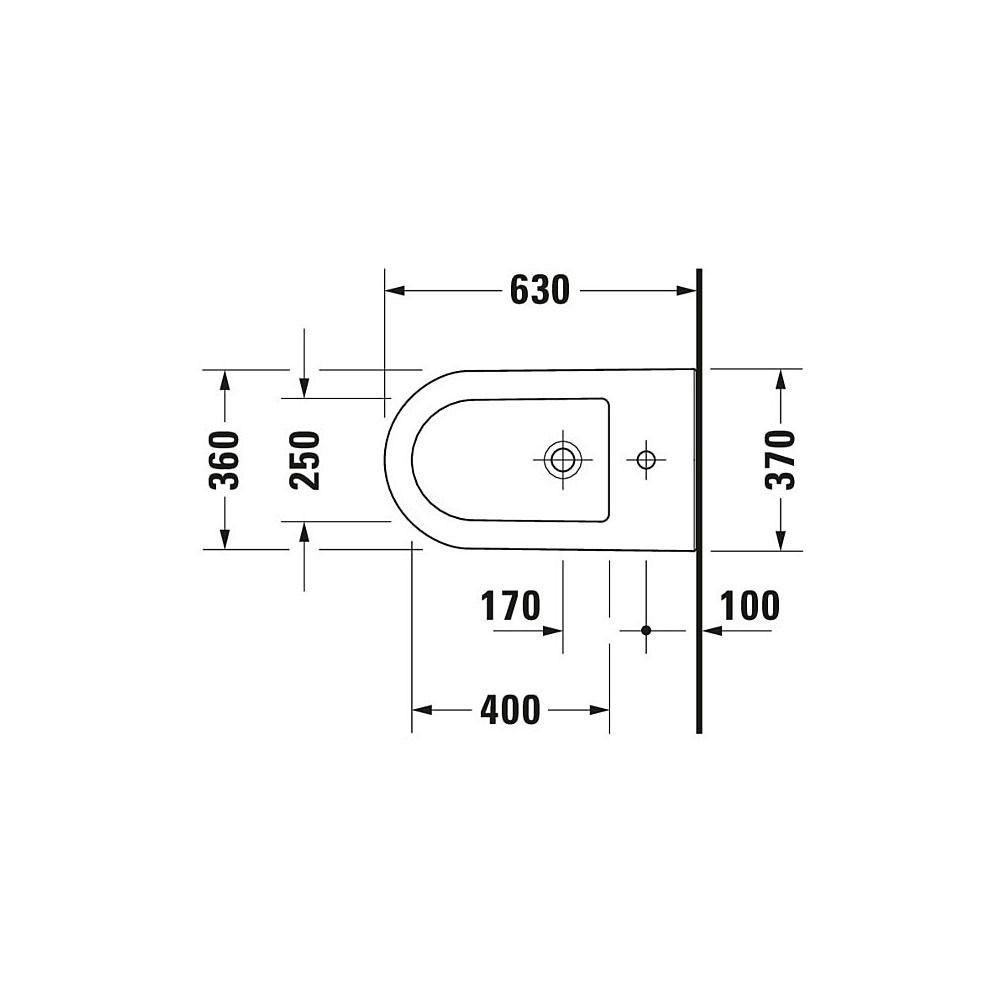 Duravit Darling New Stand Bidet 630x370x400mm, Weiß Hochglanz, 1 HL, mit Überlauf m... DURAVIT-2251100000 4021534606502 (Abb. 4)