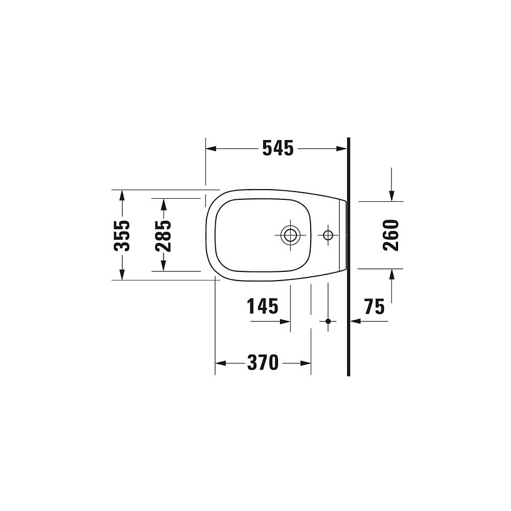 Duravit D-Code Wandbidet 545x355x350mm, Weiß Hochglanz, 1 HL, mit HLB/Überlauf... DURAVIT-2257150000 4021534863042 (Abb. 5)