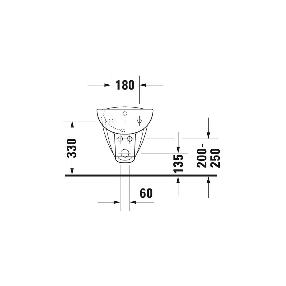 Duravit D-Code Wandbidet 545x355x350mm, Weiß Hochglanz, 1 HL, mit HLB/Überlauf... DURAVIT-2257150000 4021534863042 (Abb. 8)