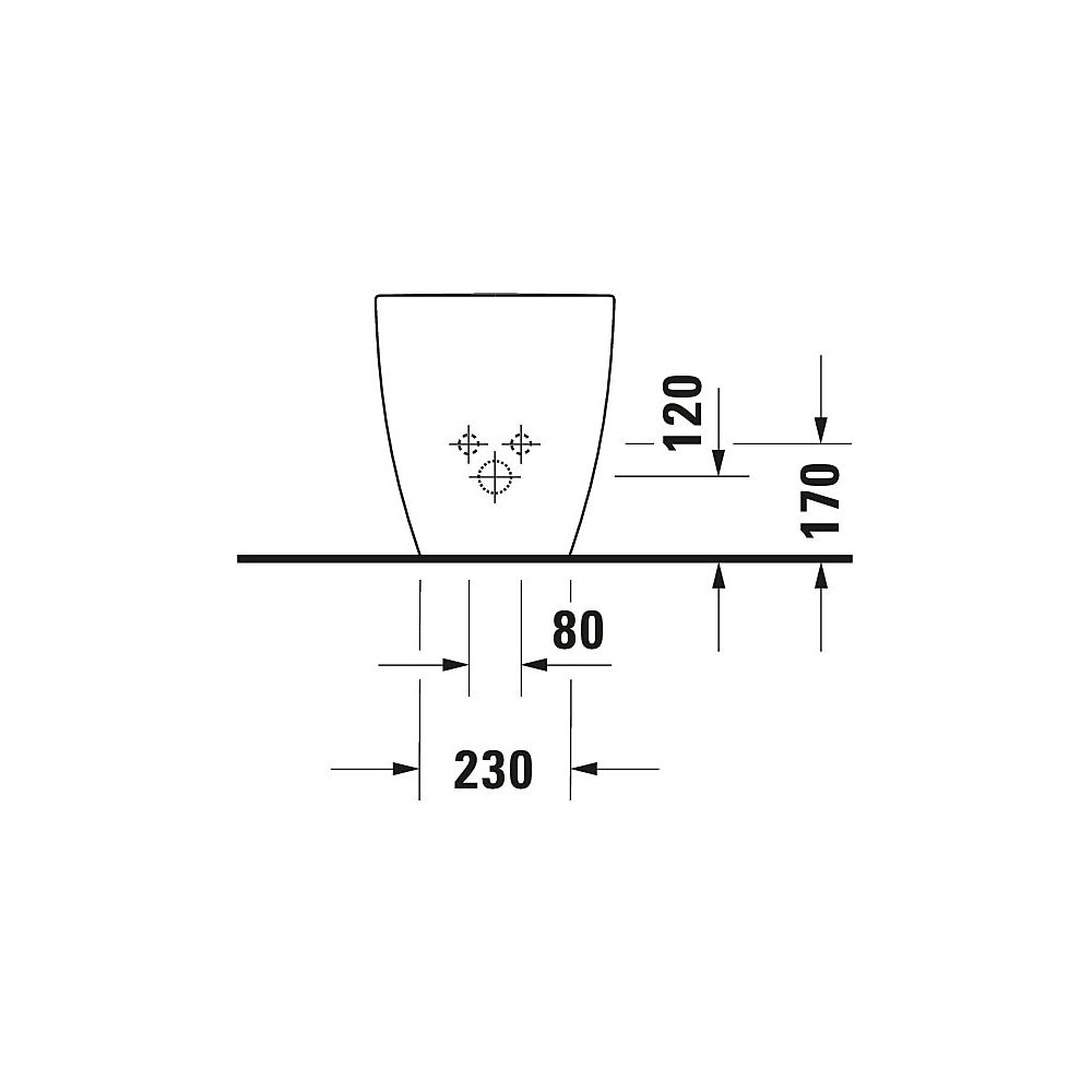 Duravit Happy D.2 Stand Bidet 570x365x400mm, Weiß Hochglanz, 1 HL, mit Überlauf, Ba... DURAVIT-2267100000 4021534856082 (Abb. 5)