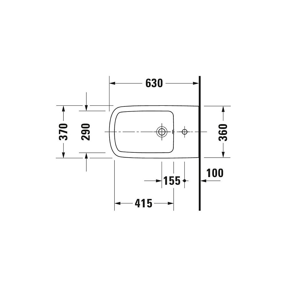 Duravit DuraStyle Stand Bidet 630x370x400mm, Weiß Hochglanz, 1 HL, mit Überlauf mit... DURAVIT-2283100000 4021534854361 (Abb. 6)