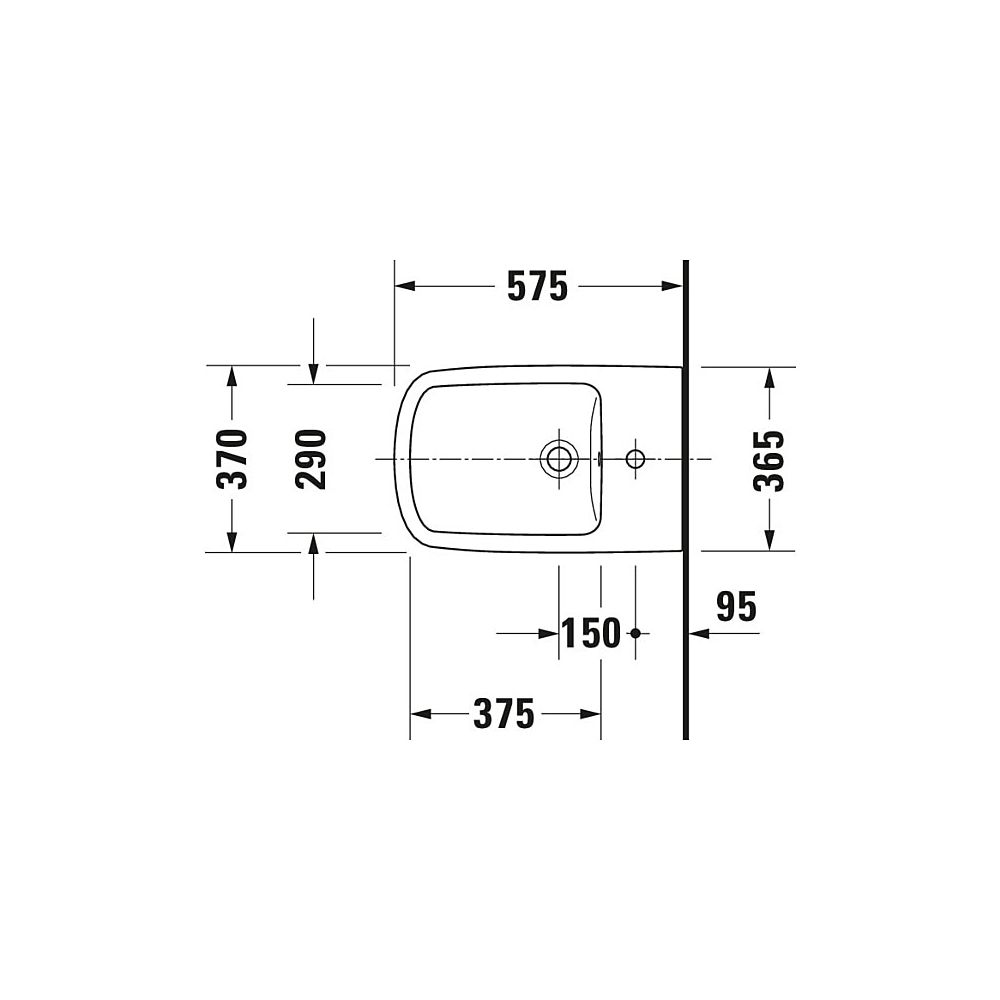 Duravit DuraStyle Stand Bidet 575x370x400mm, Weiß Hochglanz, 1 HL, mit Überlauf, Ba... DURAVIT-2284100000 4021534854385 (Abb. 3)