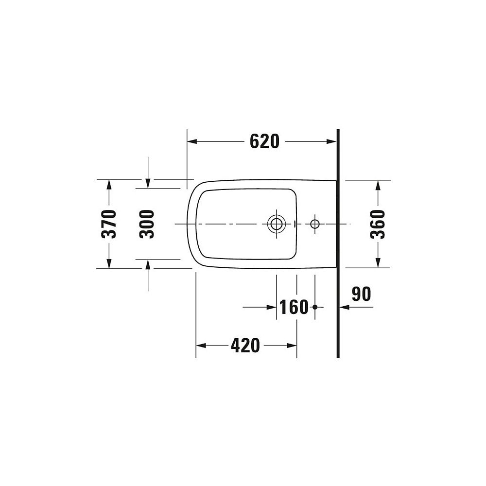 Duravit DuraStyle Wandbidet 620x370x325mm, Weiß Hochglanz, WonderGliss, 1 HL, HLB,... DURAVIT-22861500001 4021534909146 (Abb. 2)