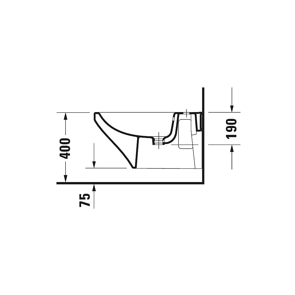 Duravit DuraStyle Wandbidet 620x370x325mm, Weiß Hochglanz, WonderGliss, 1 HL, HLB,... DURAVIT-22861500001 4021534909146 (Abb. 3)