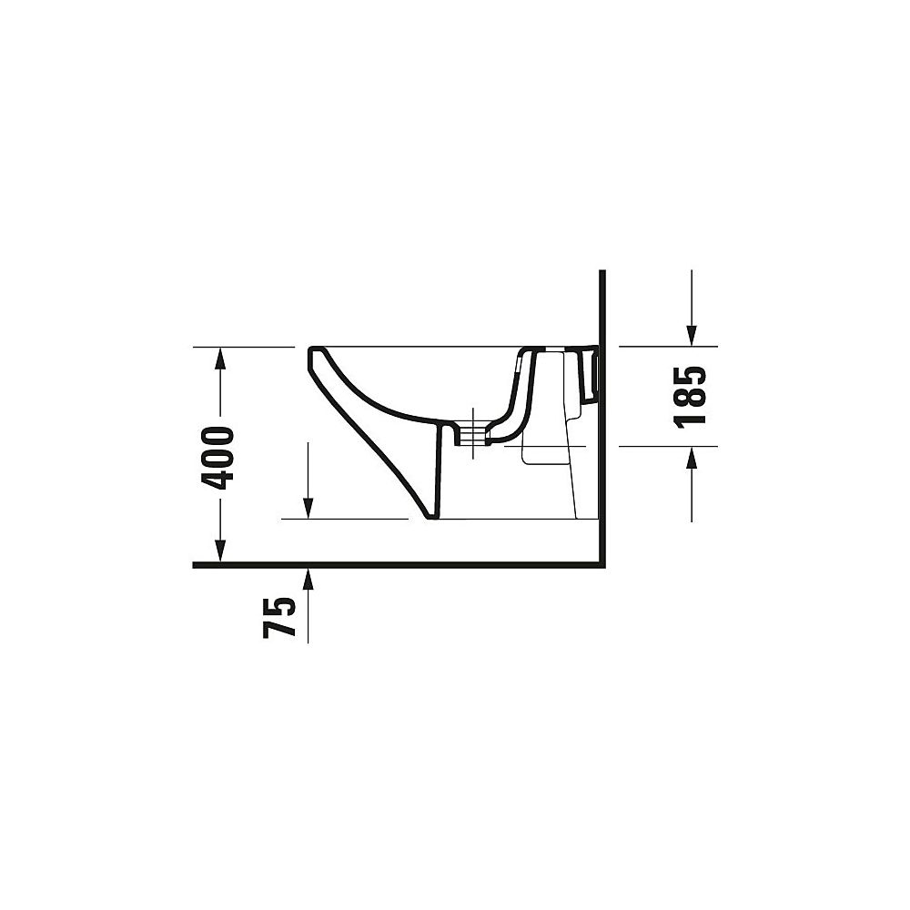 Duravit DuraStyle Wandbidet 540x370x325mm Weiß Hochglanz, WonderGliss, 1 HL, HLB, ... DURAVIT-22871500001 4021534952838 (Abb. 4)