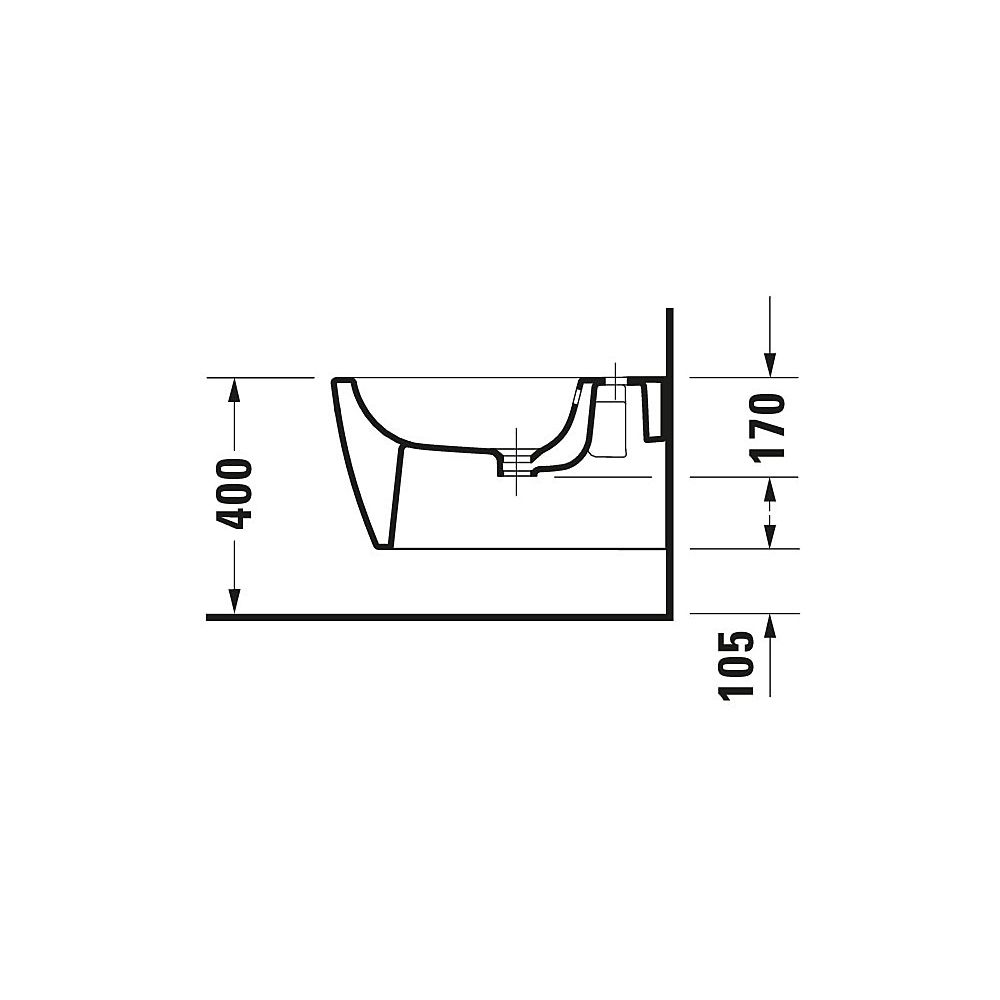 Duravit ME by Starck Wandbidet 570x370x295mm Weiß Seidenmatt, WonderGliss, 1 HL, H... DURAVIT-22881532001 4053424892658 (Abb. 7)