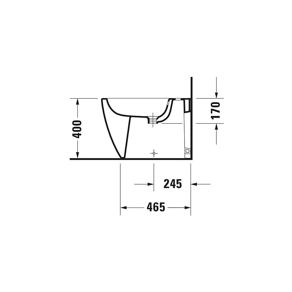 Duravit ME by Starck Stand Bidet 600x370x400mm, Weiß Seidenmatt, WonderGliss, 1 HL... DURAVIT-22891032001 4053424892672 (Abb. 4)
