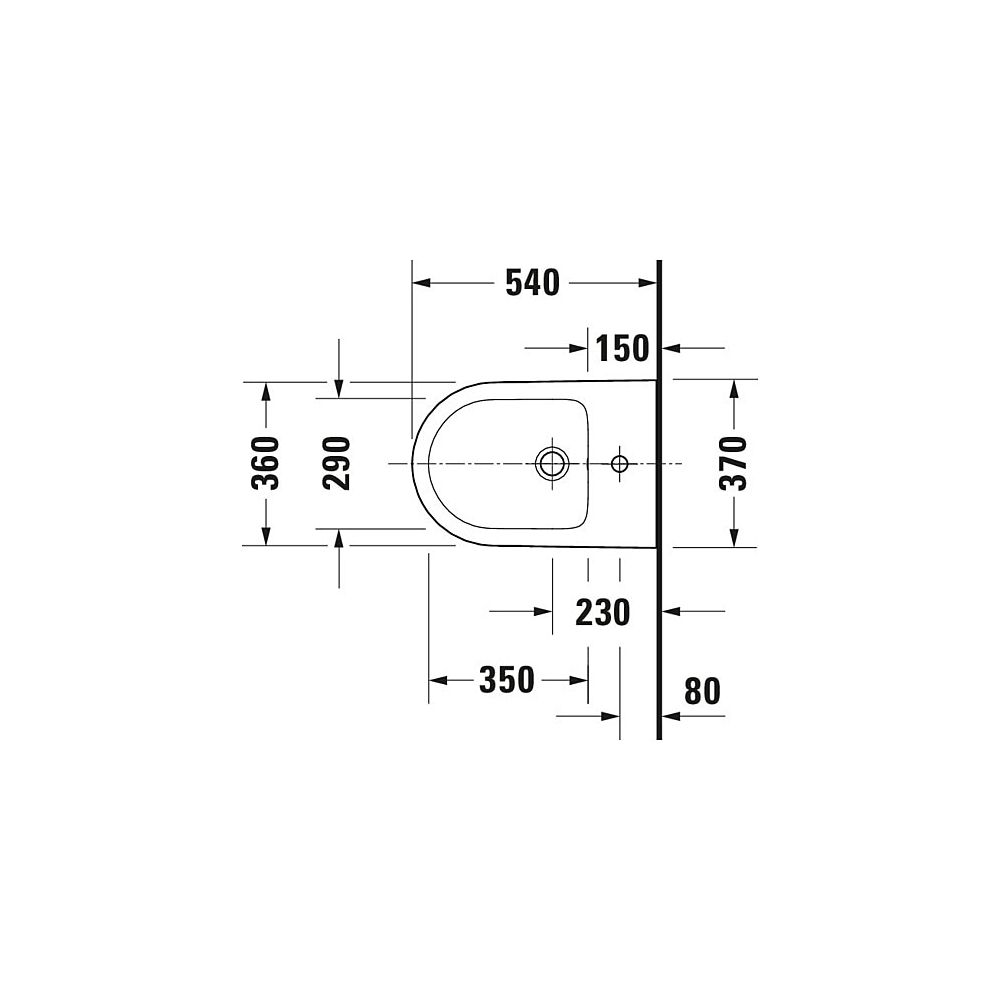 Duravit D-Neo Wandbidet 540x360x400mm, Weiß Hochglanz, mit HLB, 1 HL, mit Überlauf... DURAVIT-2295150000 4063382017246 (Abb. 9)