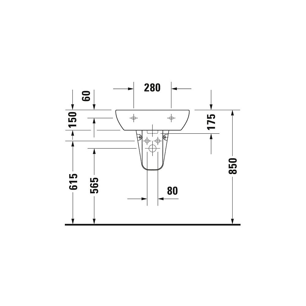 Duravit D-Code Waschtisch 430x550x175mm wandhäng., Weiß Hochglanz, Halbrund, 1 WP ... DURAVIT-2310550000 4021534344060 (Abb. 11)
