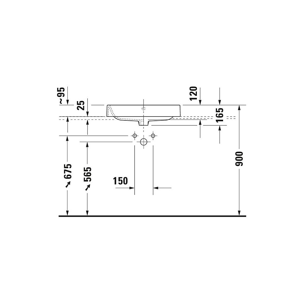 Duravit Happy D.2 Plus Aufsatzbecken 600mm, Weiß Hochglanz, WonderGliss, Rechtecki... DURAVIT-23146000001 4021534843457 (Abb. 4)